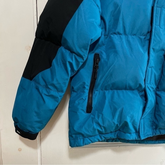 Zara DNWR Hooded Blue/Black Colorblock Winter Snow Puffer Coat Jacket Men’s L - Picture 6 of 11